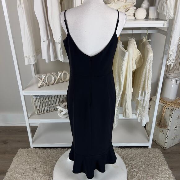 Bardot size 8 black special occasion midi dress, classic elegant 2622 - Picture 6 of 12